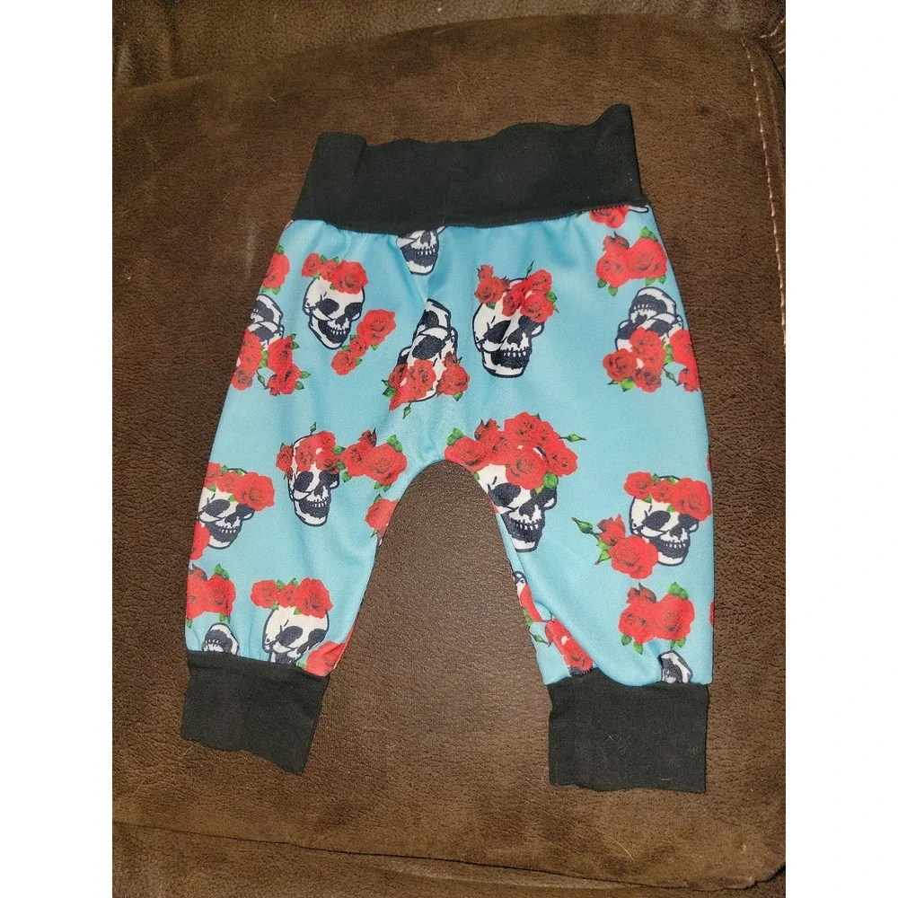 Boutique fall Halloween skull outfit bodysuit pants hat headband 70 6 12 months